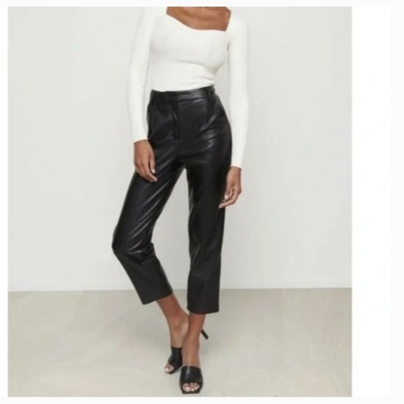 7 For All Mankind Pants - 7 for All Mankind Faux Leather Black Trousers Size: Small
